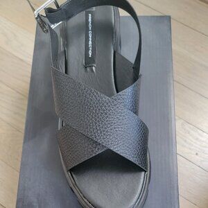 French connection black sandals